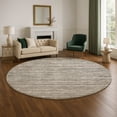 thumbnail image 1 of Addison Rugs Mayfield Premium Machine Washable Transitional Stripes Beige Round Rug, 8' x 8', 1 of 6