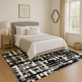 thumbnail image 1 of Addison Rugs Mayfield Premium Machine Washable Transitional Stripes Black Rectangle Rug, 9' x 12', 1 of 7