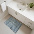 thumbnail image 1 of Addison Rugs Mayfield Premium Machine Washable Transitional Stripes Blue Rectangle Rug, 1'8" X 2'6" Machine Washable Transitional Stripes Blue Oversized Sherpa Throw Blanket, 1 of 6