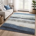 thumbnail image 1 of Addison Rugs Mayfield Premium Machine Washable Transitional Stripes Blue Rectangle Rug, 3' x 5', 1 of 6