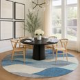 thumbnail image 1 of Addison Rugs Mayfield Premium Machine Washable Transitional Stripes Blue Round Rug, 8' x 8', 1 of 5