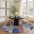 thumbnail image 1 of Addison Rugs Mayfield Premium Machine Washable Transitional Stripes Blue Round Rug, 8' x 8', 1 of 5