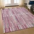 thumbnail image 1 of Addison Rugs Mayfield Premium Machine Washable Transitional Stripes Blush Rectangle Rug, 3' X 5' Machine Washable Transitional Stripes Blush Oversized Sherpa Throw Blanket, 1 of 6