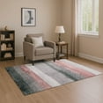 thumbnail image 1 of Addison Rugs Mayfield Premium Machine Washable Transitional Stripes Blush Rectangle Rug, 9' x 12', 1 of 7