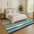 thumbnail image 1 of Addison Rugs Mayfield Premium Machine Washable Transitional Stripes Brown Rectangle Rug, 10' x 14', 1 of 7