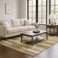 thumbnail image 1 of Addison Rugs Mayfield Premium Machine Washable Transitional Stripes Brown Rectangle Rug, 2'6" X 3'10" Machine Washable Transitional Stripes Brown Oversized Sherpa Throw Blanket, 1 of 7