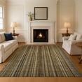 thumbnail image 1 of Addison Rugs Mayfield Premium Machine Washable Transitional Stripes Brown Rectangle Rug, 2'6" X 3'10" Machine Washable Transitional Stripes Brown Oversized Sherpa Throw Blanket, 1 of 7