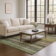 thumbnail image 1 of Addison Rugs Mayfield Premium Machine Washable Transitional Stripes Brown Rectangle Rug, 9' X 12' Machine Washable Transitional Stripes Brown Oversized Sherpa Throw Blanket, 1 of 7