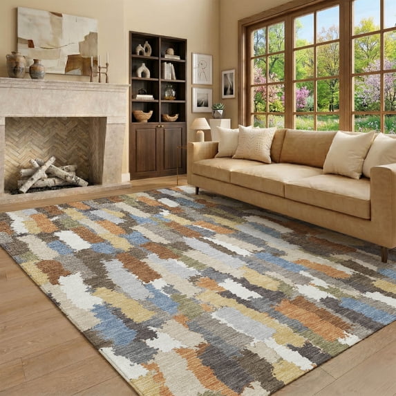 Addison Rugs Mayfield Premium Machine Washable Transitional Stripes Chocolate Rectangle Rug, 8' x 10'