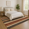 thumbnail image 1 of Addison Rugs Mayfield Premium Machine Washable Transitional Stripes Chocolate Rectangle Rug, 9' x 12', 1 of 7