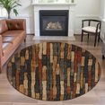 thumbnail image 1 of Addison Rugs Mayfield Premium Machine Washable Transitional Stripes Coffee Round Rug, 8' x 8', 1 of 5