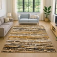 thumbnail image 1 of Addison Rugs Mayfield Premium Machine Washable Transitional Stripes Copper Rectangle Rug, 3' x 5', 1 of 6