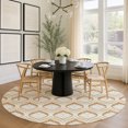 thumbnail image 1 of Addison Rugs Mayfield Premium Machine Washable Transitional Stripes Copper Round Rug, 8' x 8', 1 of 5