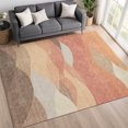 thumbnail image 1 of Addison Rugs Mayfield Premium Machine Washable Transitional Stripes Coral Rectangle Rug, 5' x 7'6", 1 of 6