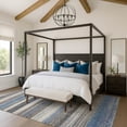 thumbnail image 1 of Addison Rugs Mayfield Premium Machine Washable Transitional Stripes Denim Rectangle Rug, 2'6" X 3'10" Machine Washable Transitional Stripes Denim Oversized Sherpa Throw Blanket, 1 of 7