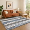 thumbnail image 1 of Addison Rugs Mayfield Premium Machine Washable Transitional Stripes Denim Rectangle Rug, 9' x 12', 1 of 7