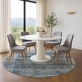 thumbnail image 1 of Addison Rugs Mayfield Premium Machine Washable Transitional Stripes Denim Round Rug, 8' x 8', 1 of 6