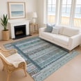 thumbnail image 1 of Addison Rugs Mayfield Premium Machine Washable Transitional Stripes Emerald Rectangle Rug, 8' x 10', 1 of 6