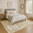 thumbnail image 1 of Addison Rugs Mayfield Premium Machine Washable Transitional Stripes Gold Rectangle Rug, 5' x 7'6", 1 of 7