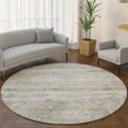thumbnail image 1 of Addison Rugs Mayfield Premium Machine Washable Transitional Stripes Granite Round Rug, 8' x 8', 1 of 6