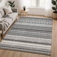 thumbnail image 1 of Addison Rugs Mayfield Premium Machine Washable Transitional Stripes Gray Rectangle Rug, 10' x 14', 1 of 6