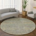 thumbnail image 1 of Addison Rugs Mayfield Premium Machine Washable Transitional Stripes Gray Round Rug, 8' x 8', 1 of 6
