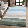 thumbnail image 1 of Addison Rugs Mayfield Premium Machine Washable Transitional Stripes Green Rectangle Rug, 3' X 5' Machine Washable Transitional Stripes Green Oversized Sherpa Throw Blanket, 1 of 6