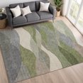 thumbnail image 1 of Addison Rugs Mayfield Premium Machine Washable Transitional Stripes Green Rectangle Rug, 5' x 7'6", 1 of 6