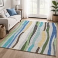 thumbnail image 1 of Addison Rugs Mayfield Premium Machine Washable Transitional Stripes Green Rectangle Rug, 9' x 12', 1 of 6