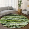 thumbnail image 1 of Addison Rugs Mayfield Premium Machine Washable Transitional Stripes Green Round Rug, 8' x 8', 1 of 6