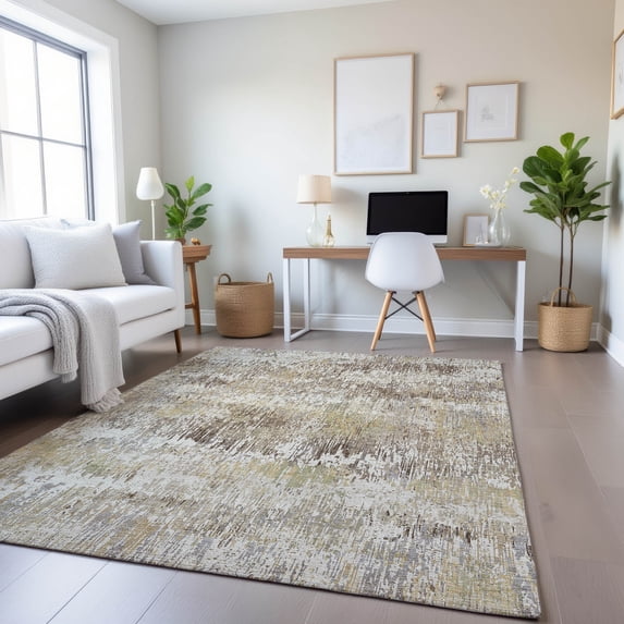 Addison Rugs Mayfield Premium Machine Washable Transitional Stripes Ivory Rectangle Rug, 3' x 5'
