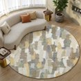 thumbnail image 1 of Addison Rugs Mayfield Premium Machine Washable Transitional Stripes Ivory Round Rug, 8' x 8', 1 of 8
