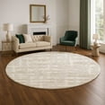 thumbnail image 1 of Addison Rugs Mayfield Premium Machine Washable Transitional Stripes Ivory Round Rug, 8' x 8', 1 of 6