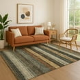 thumbnail image 1 of Addison Rugs Mayfield Premium Machine Washable Transitional Stripes Khaki Rectangle Rug, 2'6" x 3'10", 1 of 7