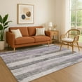 thumbnail image 1 of Addison Rugs Mayfield Premium Machine Washable Transitional Stripes Lavender Rectangle Rug, 2'6" x 3'10", 1 of 7