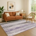 thumbnail image 1 of Addison Rugs Mayfield Premium Machine Washable Transitional Stripes Lavender Rectangle Rug, 3' x 5', 1 of 7