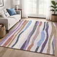 thumbnail image 1 of Addison Rugs Mayfield Premium Machine Washable Transitional Stripes Lavender Rectangle Rug, 3' x 5', 1 of 6