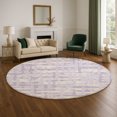 thumbnail image 1 of Addison Rugs Mayfield Premium Machine Washable Transitional Stripes Lavender Round Rug, 8' x 8', 1 of 6