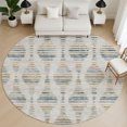 thumbnail image 1 of Addison Rugs Mayfield Premium Machine Washable Transitional Stripes Linen Round Rug, 8' X 8' Machine Washable Transitional Stripes Linen Oversized Sherpa Throw Blanket, 1 of 6