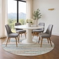 thumbnail image 1 of Addison Rugs Mayfield Premium Machine Washable Transitional Stripes Linen Round Rug, 8' x 8', 1 of 6