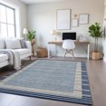thumbnail image 1 of Addison Rugs Mayfield Premium Machine Washable Transitional Stripes Navy Rectangle Rug, 5' x 7'6", 1 of 6