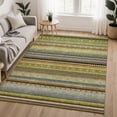thumbnail image 1 of Addison Rugs Mayfield Premium Machine Washable Transitional Stripes Olive Rectangle Rug, 3' x 5', 1 of 6