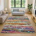 thumbnail image 1 of Addison Rugs Mayfield Premium Machine Washable Transitional Stripes Orange Rectangle Rug, 3' x 5', 1 of 6
