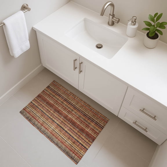 Addison Rugs Mayfield Premium Machine Washable Transitional Stripes Paprika Rectangle Rug, 1'8" x 2'6"