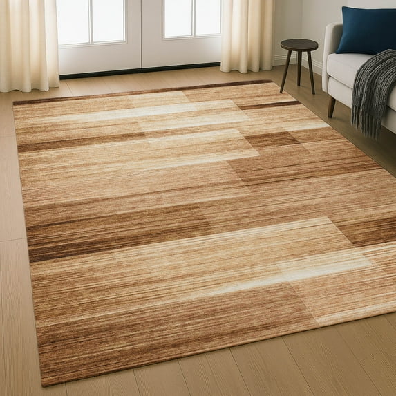 Addison Rugs Mayfield Premium Machine Washable Transitional Stripes Paprika Rectangle Rug, 10' X 14' Machine Washable Transitional Stripes Paprika Oversized Sherpa Throw Blanket