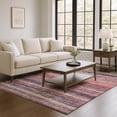 thumbnail image 1 of Addison Rugs Mayfield Premium Machine Washable Transitional Stripes Paprika Rectangle Rug, 10' X 14' Machine Washable Transitional Stripes Paprika Oversized Sherpa Throw Blanket, 1 of 7