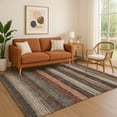 thumbnail image 1 of Addison Rugs Mayfield Premium Machine Washable Transitional Stripes Paprika Rectangle Rug, 5' x 7'6", 1 of 7