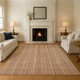 thumbnail image 1 of Addison Rugs Mayfield Premium Machine Washable Transitional Stripes Paprika Rectangle Rug, 8' X 10' Machine Washable Transitional Stripes Paprika Oversized Sherpa Throw Blanket, 1 of 7