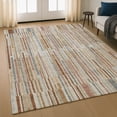 thumbnail image 1 of Addison Rugs Mayfield Premium Machine Washable Transitional Stripes Paprika Rectangle Rug, 9' X 12' Machine Washable Transitional Stripes Paprika Oversized Sherpa Throw Blanket, 1 of 6