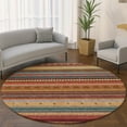 thumbnail image 1 of Addison Rugs Mayfield Premium Machine Washable Transitional Stripes Paprika Round Rug, 8' x 8', 1 of 6